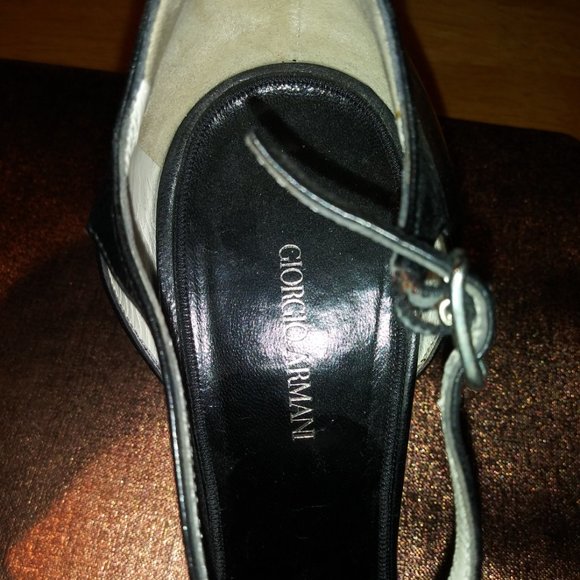 Vintage Black Giorgio Armani Heels, re-soled. Size 10 (40 1/2) OG Box + Dust Bag - Picture 2 of 9